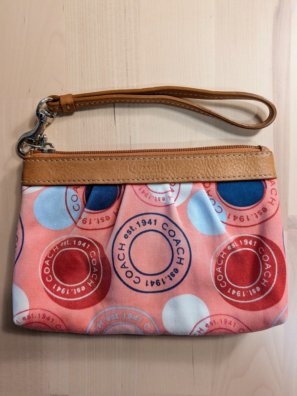 Coach Poppy Est. 1941 Signature Dot Print Wristlet